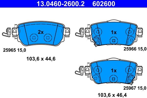 Гальмівні колодки дискові ATE 13046026002 - zapix