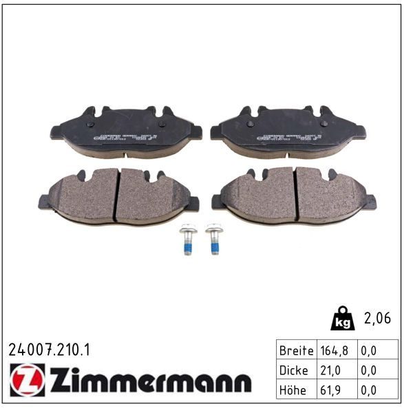 Гальмівні колодки дискові ZIMMERMANN 240072101 - zapix