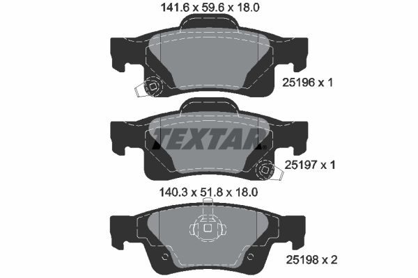 Гальмівні колодки дискові TEXTAR 2519601 - zapix