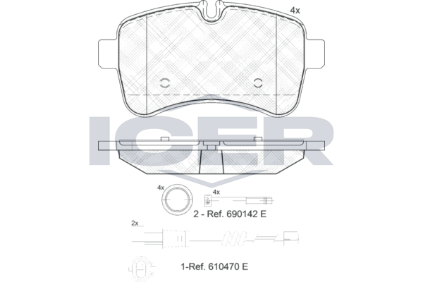 Гальмівні колодки дискові ICER 141837203 - zapix