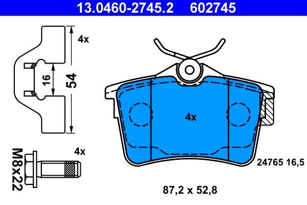Гальмівні колодки дискові ATE 13046027452 - zapix
