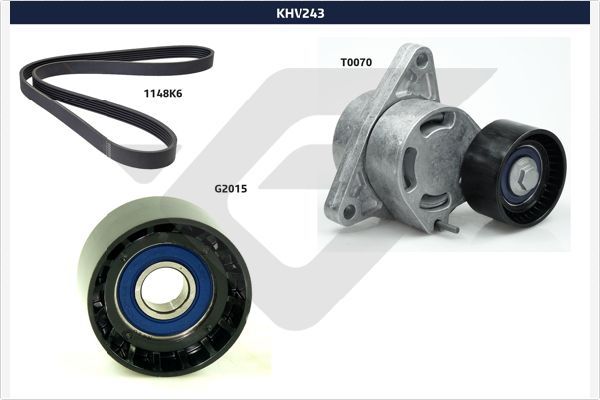 Комплект поліклинових ременів HUTCHINSON KHV243 - zapix