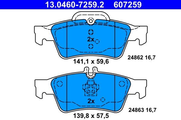 Гальмівні колодки дискові ATE 13046072592 - zapix