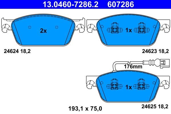 Гальмівні колодки дискові ATE 13046072862 - zapix