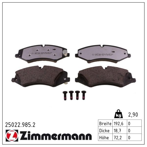 Гальмівні колодки дискові ZIMMERMANN 250229852 - zapix