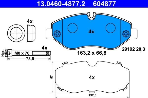 Гальмівні колодки дискові ATE 13046048772 - zapix