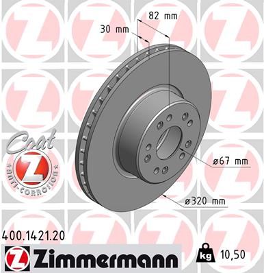Гальмівний диск ZIMMERMANN 400142120 - zapix