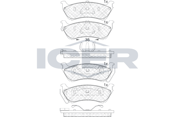 Тормозные колодки дисковые ICER 181277