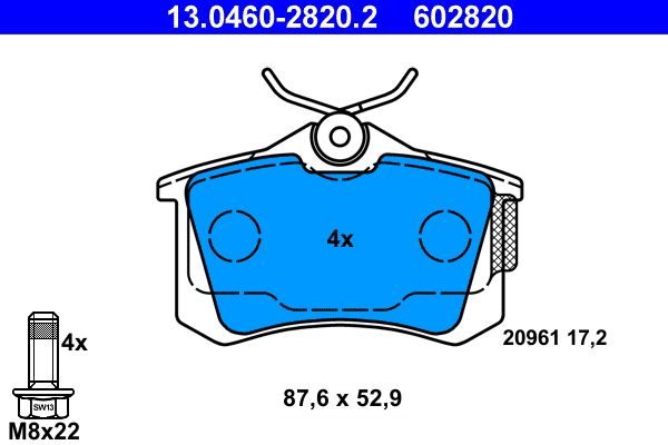 Гальмівні колодки дискові ATE 13046028202 - zapix
