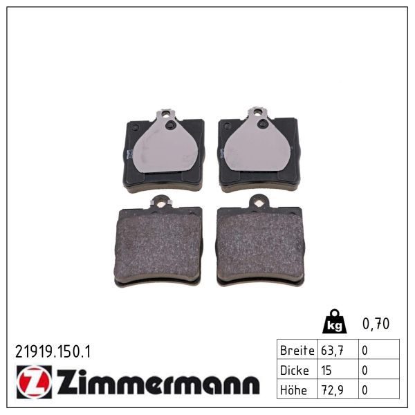Гальмівні колодки дискові ZIMMERMANN 219191501 - zapix