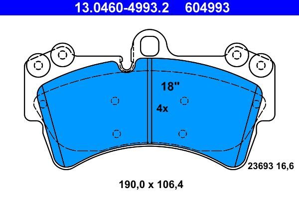 Гальмівні колодки дискові ATE 13046049932 - zapix