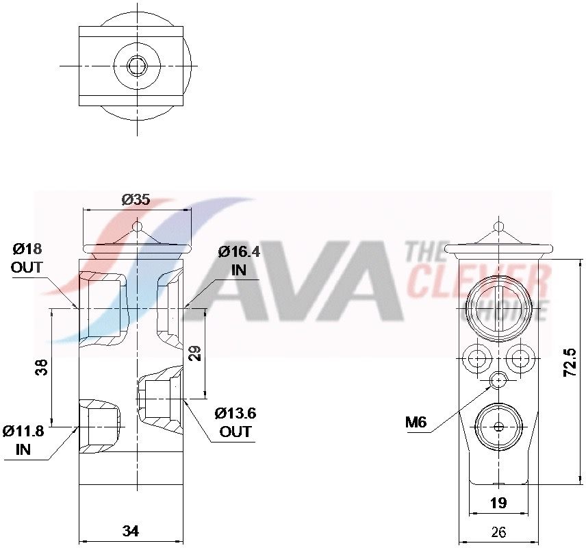 Клапан ТРВ (терморегулюючий клапан) AVA QUALITY COOLING VN1459 - zapix
