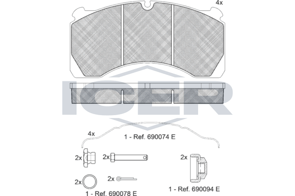 Гальмівні колодки дискові ICER 151281066 - zapix