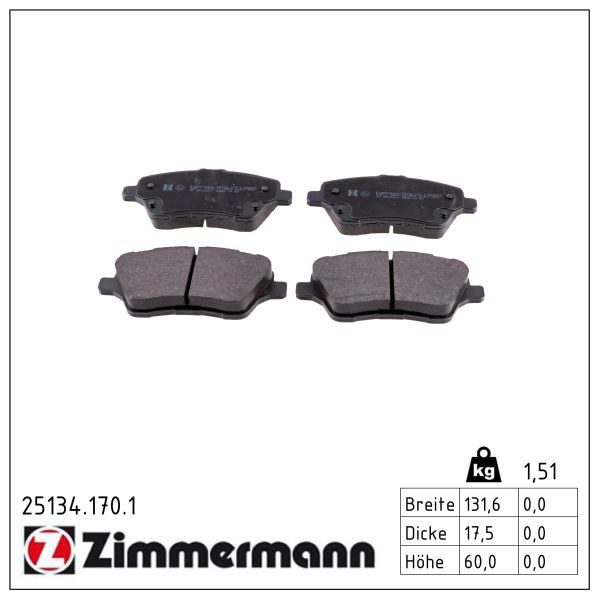 Гальмівні колодки дискові ZIMMERMANN 251341701 - zapix