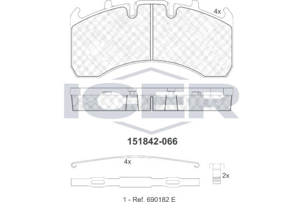 Гальмівні колодки дискові ICER 151842066 - zapix