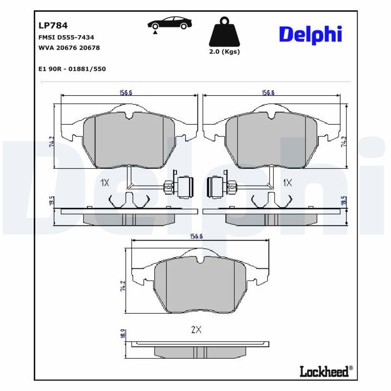 Гальмівні колодки дискові DELPHI LP784 - zapix