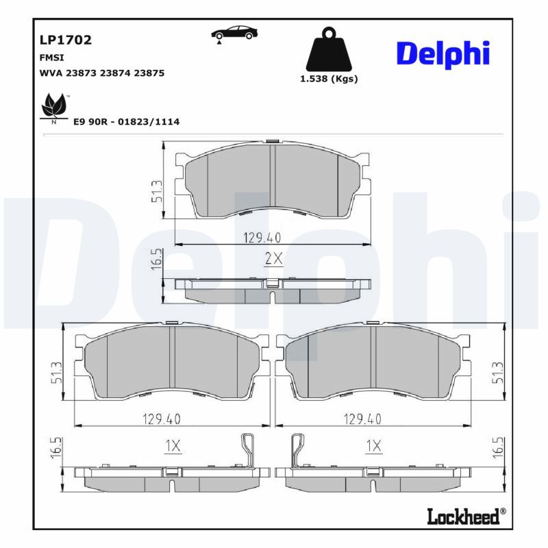 Гальмівні колодки дискові DELPHI LP1702 - zapix