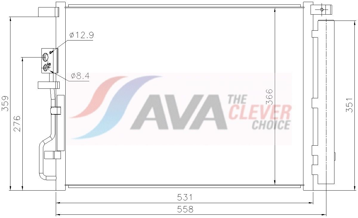 Радіатор кондиціонера AVA QUALITY COOLING KA5356D - zapix
