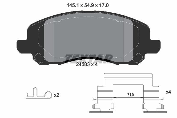 Гальмівні колодки дискові TEXTAR 2458301 - zapix
