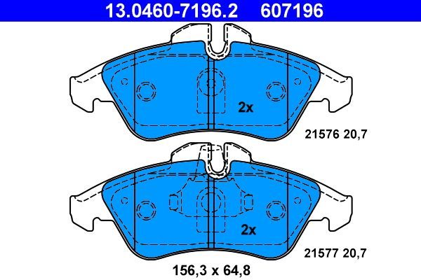 Гальмівні колодки дискові ATE 13046071962 - zapix