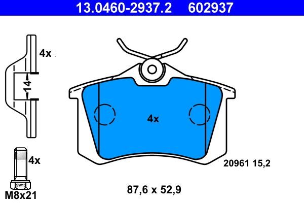 Гальмівні колодки дискові ATE 13046029372 - zapix