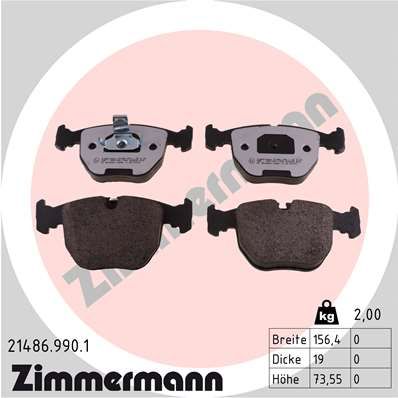 Гальмівні колодки дискові ZIMMERMANN 214869901 - zapix