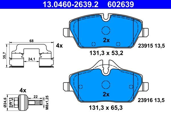 Гальмівні колодки дискові ATE 13046026392 - zapix