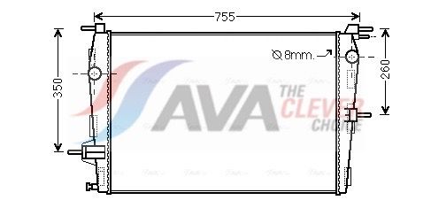 Радіатор охолодження двигуна AVA QUALITY COOLING RT2458 - zapix