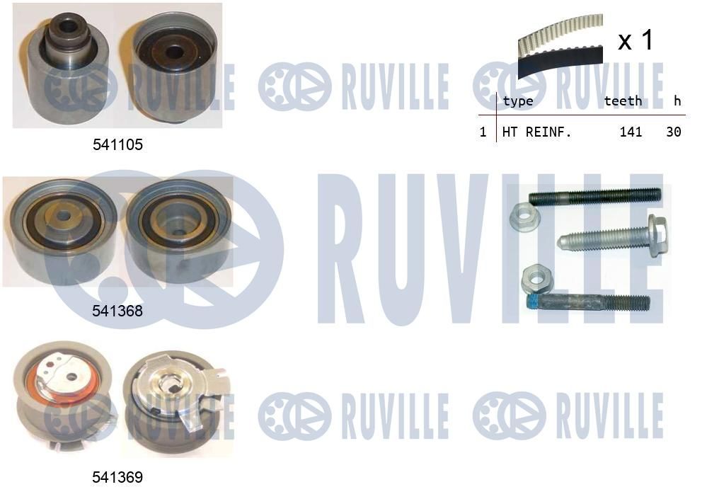 Комплект ременя ГРМ RUVILLE 550126 - zapix