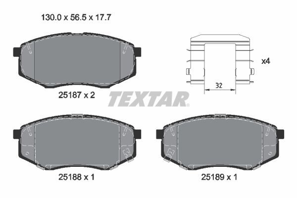 Гальмівні колодки дискові TEXTAR 2518701 - zapix