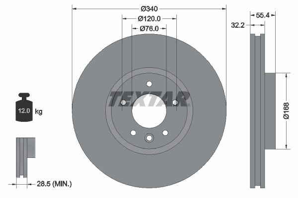 Гальмівний диск TEXTAR 92230305 - zapix