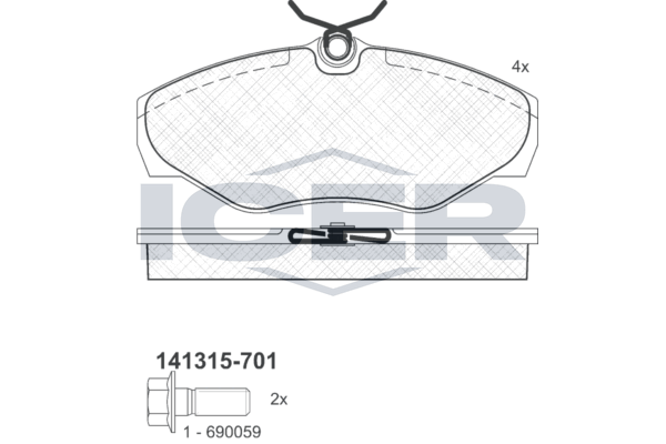 Гальмівні колодки дискові ICER 141315701 - zapix