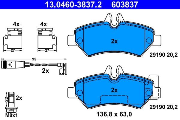 Гальмівні колодки дискові ATE 13046038372 - zapix