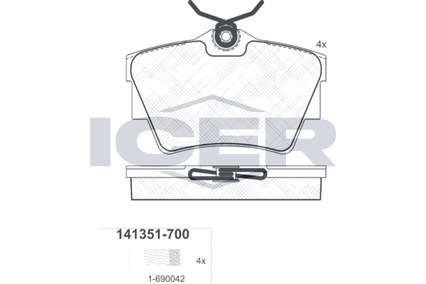 Гальмівні колодки дискові ICER 141351700 - zapix