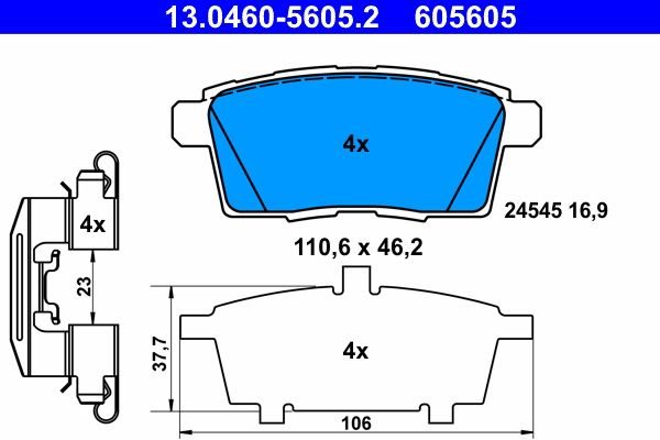 Гальмівні колодки дискові ATE 13046056052 - zapix