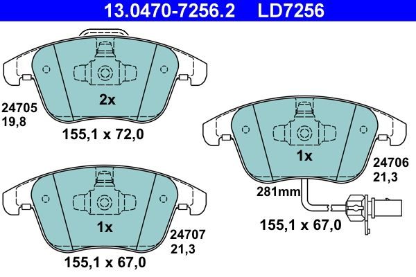 Гальмівні колодки дискові ATE 13047072562 - zapix