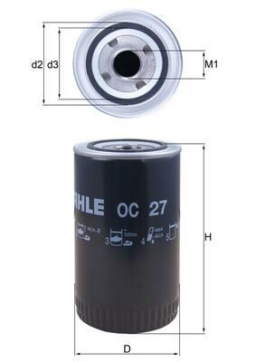 Оливний фільтр MAHLE OC27 - zapix