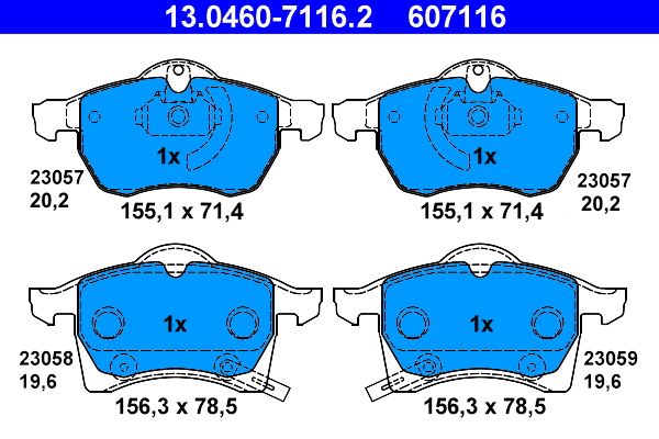Гальмівні колодки дискові ATE 13046071162 - zapix