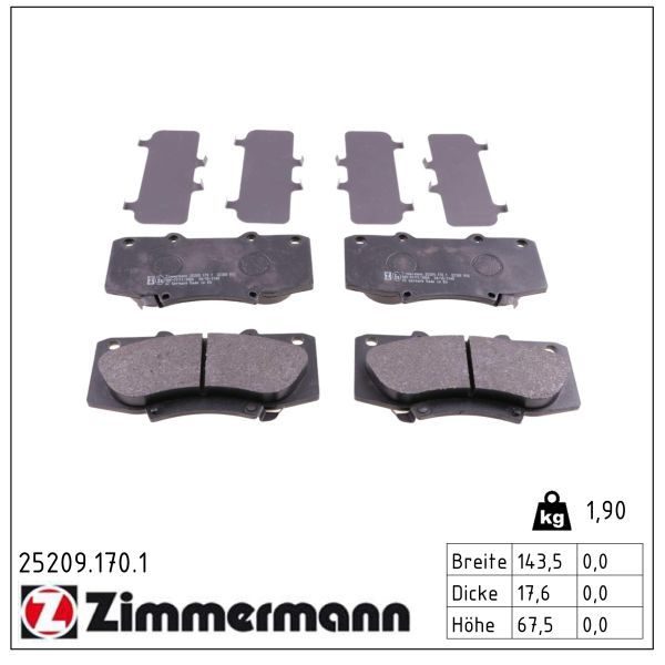 Гальмівні колодки дискові ZIMMERMANN 252091701 - zapix