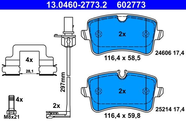 Гальмівні колодки дискові ATE 13046027732 - zapix