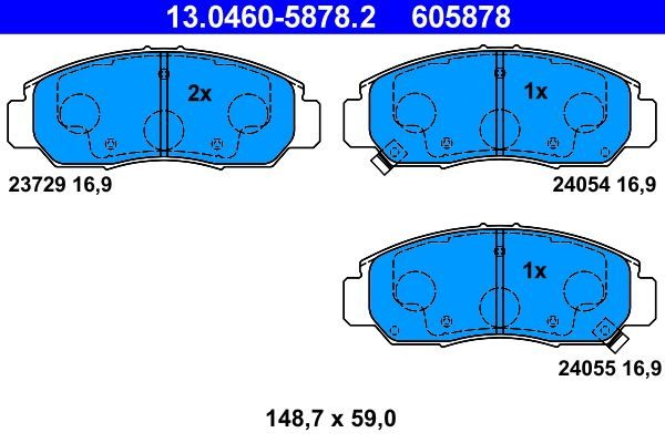 Гальмівні колодки дискові ATE 13046058782 - zapix