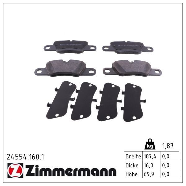 Гальмівні колодки дискові ZIMMERMANN 245541601 - zapix