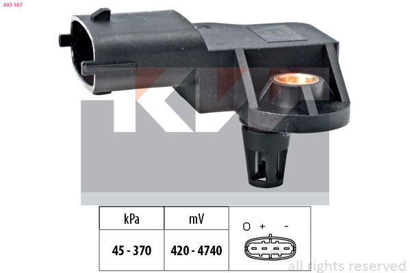 Датчик тиску наддува KW 493167 - zapix