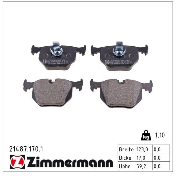 Гальмівні колодки дискові ZIMMERMANN 214871701 - zapix