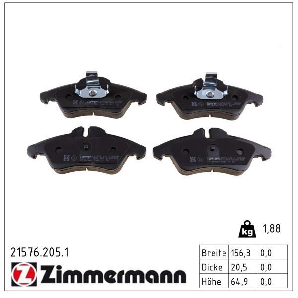 Гальмівні колодки дискові ZIMMERMANN 215762051 - zapix
