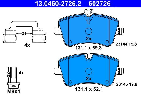 Гальмівні колодки дискові ATE 13046027262 - zapix