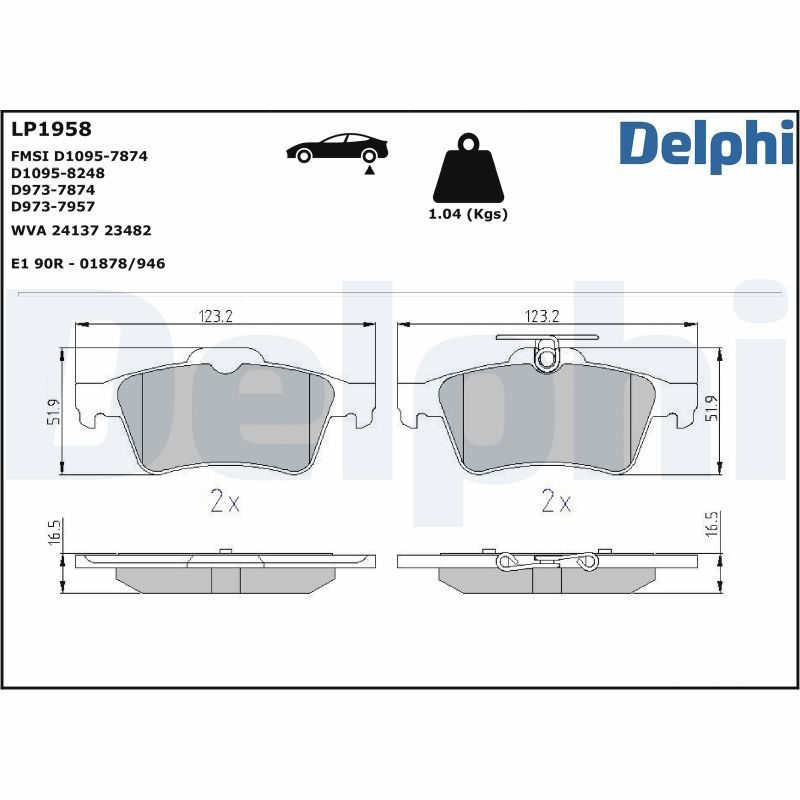 Гальмівні колодки дискові DELPHI LP1958 - zapix