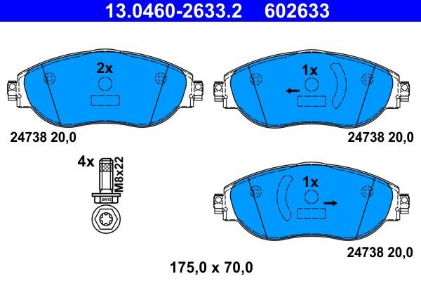 Гальмівні колодки дискові ATE 13046026332 - zapix