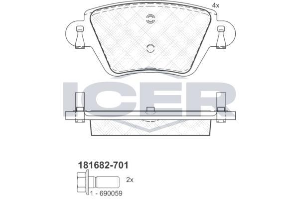 Гальмівні колодки дискові ICER 181682701 - zapix