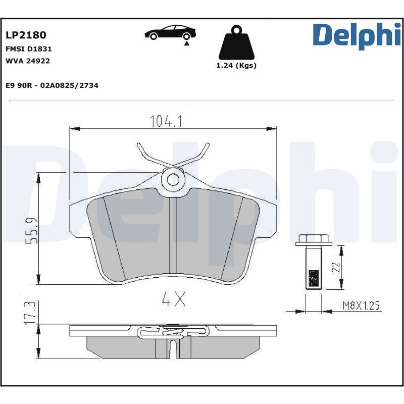 Гальмівні колодки дискові DELPHI LP2180